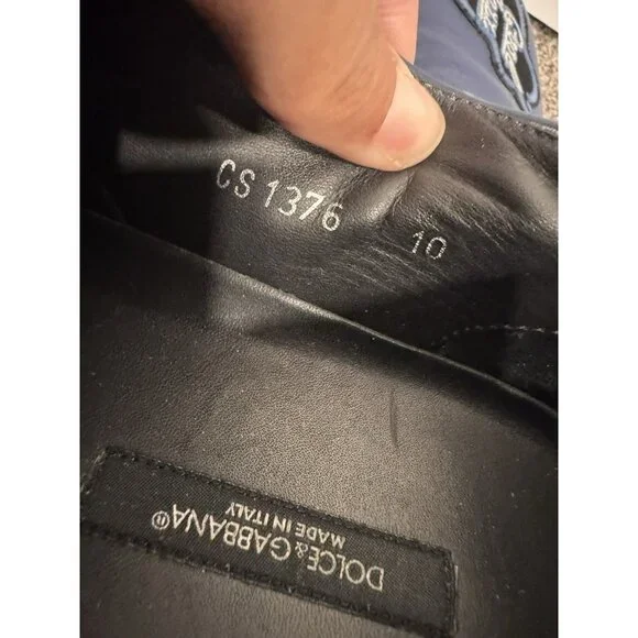 Dolce & Gabbana Men’s London Jazz Patches Slip On Blue Leather Shoes Size 10 - Picture 10 of 10